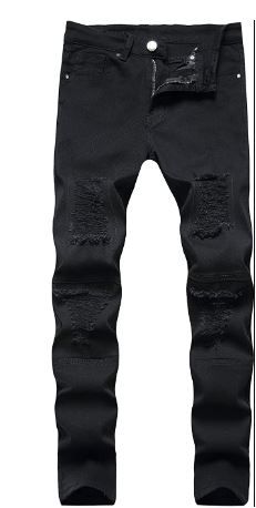 Photo 1 of LONGBIDA Mens Skinny Holes Ripped Straight Hip Hop Biker Stretchy Jeans - SIZE 38 
