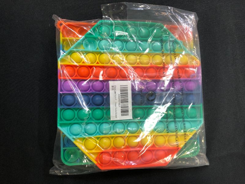 Photo 2 of 2 Packs Jumbo Toy for Kids Adult, Giant Huge Large Mega Big Press Pop Poppop Poop Popper Po it Sensory Austim Anxiety ADHD Stress Relie Game Square Octagon Tie dye Rainbow
