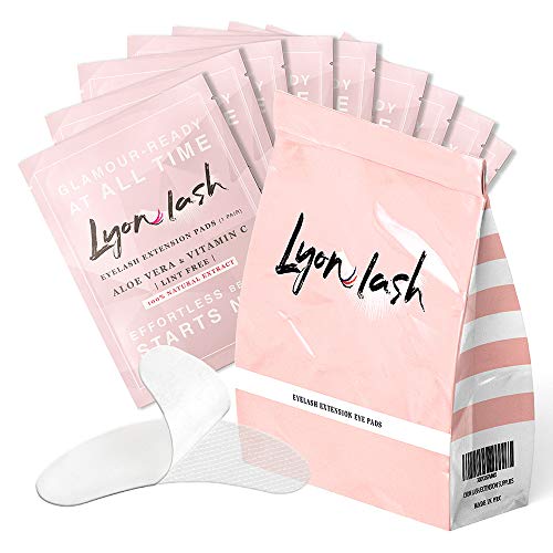 Photo 1 of 100 Pairs Eyelash Extension Under Eye Gel Pads by Lyon Lash - Lint Free with Aloe Vera Hydrogel Eye Patches, Premium Eyelash Extension Supplies & Beauty Tools, Fit Most Eye Shape, Stick Well
