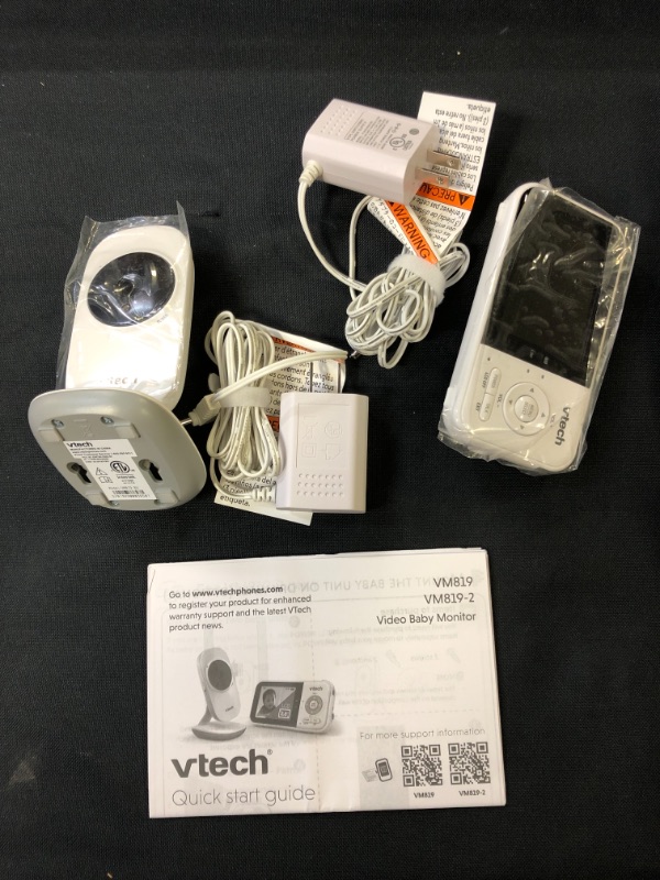 Photo 2 of VTech VM819 Video Baby Monitor with 19Hour Battery Life 1000ft Long Range Auto Night Vision 2.8” Screen 2Way Audio Talk Temperature Sensor Power Saving Mode and Lullabies, White
