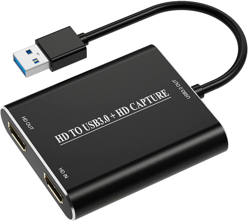 Photo 1 of HDMI Video Capture Card,HDMI to USB 3.0 Device,Full HD 1080P 60fps Live Game Capture Recording Box With HDMI Loop-out Support Windows 7/8/10 Linux Twitch for PS3/4 Switch Xbox Streaming and Recording
