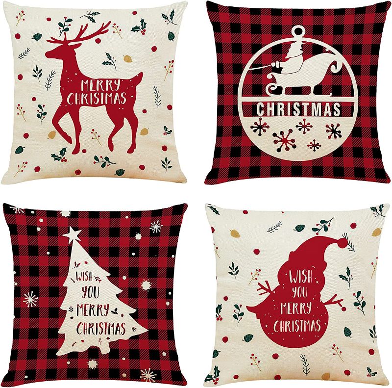 Photo 1 of Docuwee Christmas Throw Pillow Covers 18"x18" Set of 4