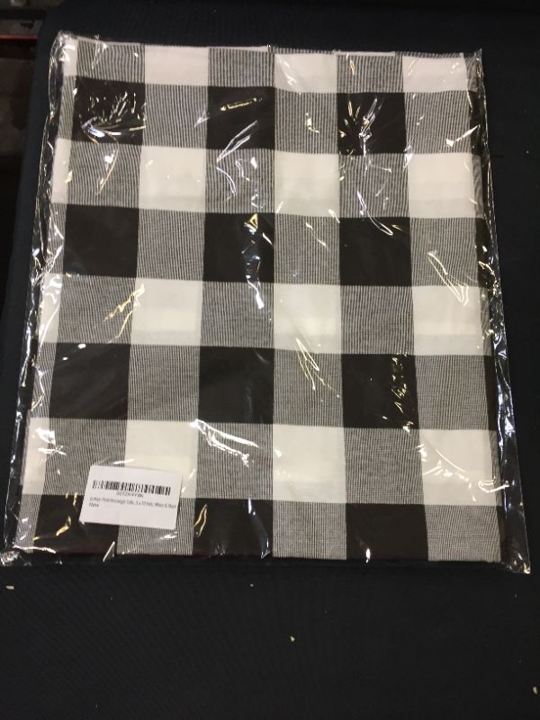 Photo 2 of Buffalo Plaid Rectangle Tablecloth Cotton Linen Check Plaid Table Cover for Christmas Party Wedding Table Decoration ( 55 x 70 Inch, White & Black )