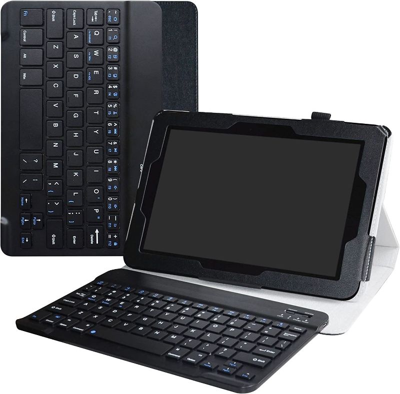 Photo 1 of Verizon Ellipsis 10 Keyboard Case,LiuShan Detachable Keyboard Standing PU Leather Cover for 10" Verizon Ellipsis 10 Android Tablet, Black
