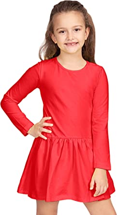 Photo 1 of CAOMP Girls Long Sleeve Skater Casual Dress Organic Cotton Spandex---SIZE 9-10---