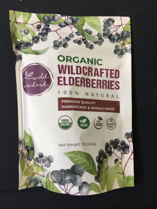 Photo 2 of 100% USDA Certified Organic Whole Dried Elderberries (Sambucus Nigra) | 1lb bag | Premium Quality | European Wildcrafted | Natural Immune Support | Vegan | Non-GMO | Gluten Free | Recyclable Packaging---BEST BEFORE 10/2022---