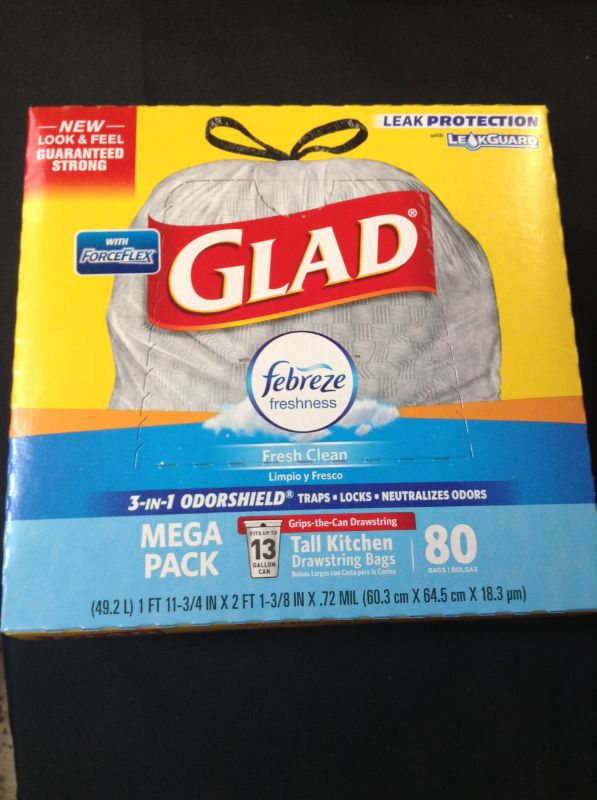 Photo 1 of Glad OdorShield Trash Bag, White, 80 Count
