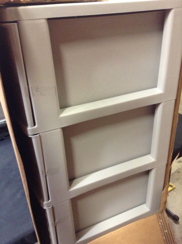 Photo 1 of 3 Drawer Wide Weave Tower Gray - Room Essentials™

