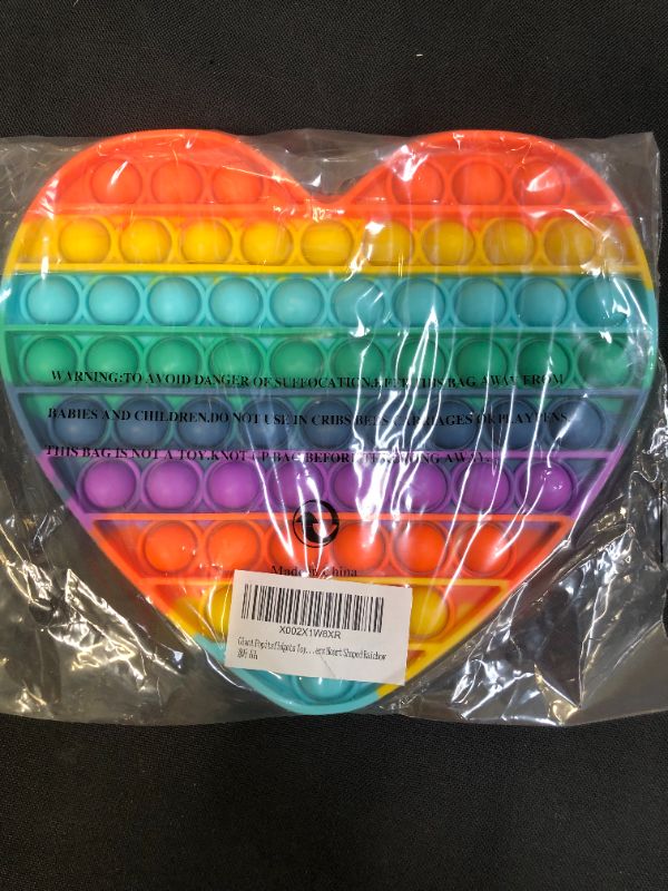 Photo 1 of Genovega Toy for Kids Teens,Jumbo Huge Large Mega Big Press Pop Poppop Poop Popper Po it Sensory Austim Anxiety ADHD Stress Relief Game Prizes Pinata Stuffers Heart Shaped Rainbow
