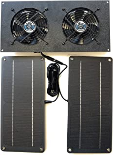 Photo 1 of CoolerGuys 10W Solar Powered Dual Fan Kit for Small Chicken Coops, Greenhouses, Doghouses, Sheds, and Other Enclosures (MINOR SCRATCHES ON ITEM)
