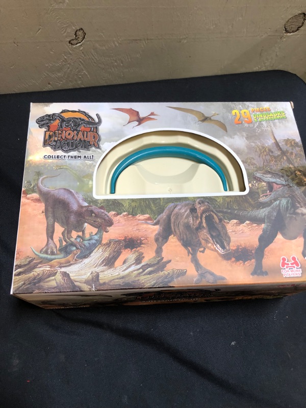 Photo 2 of Dinosaur Toys with Dinosaur Figures, Activity Play Mat & Trees for Creating a Dino World Including T-Rex, Triceratops, etc, Perfect Dinosaur Playset for 3,4,5,6 Years Old Kids, Boys & Girls (MINOR SCRATCHES ON ITEM)
