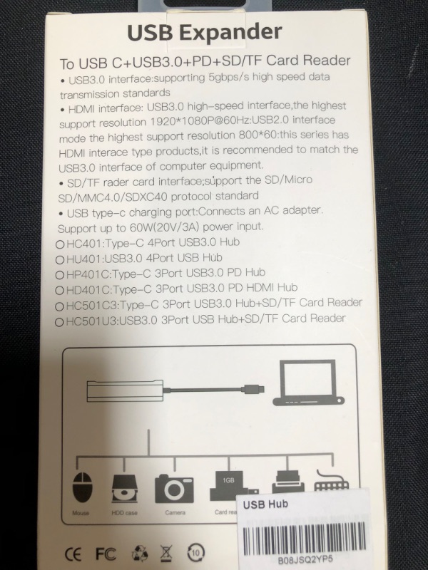 Photo 3 of USB C HUB Docking Station to 3 USB3.0 Ports with SD Card Reader Slot Memory Card TF Card Port for USB Flash Drives Laptop,Surface,Samsung,ipad air/pro,Anker Power Bank,XPS,Google/Lenovo Chromebook (TYPE-C 5)
