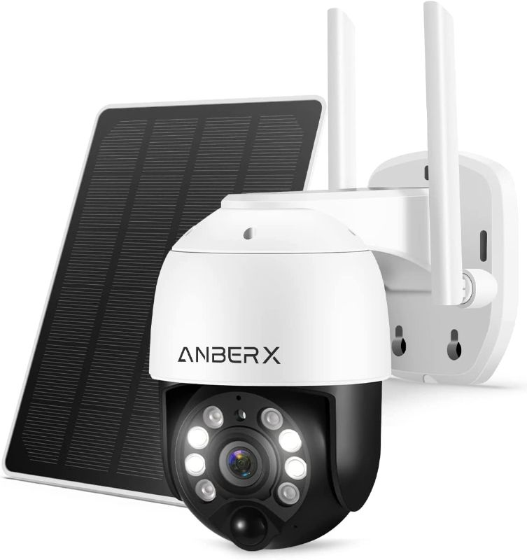 Photo 1 of Solar Security Cameras Wireless Outdoor,ANBERX 2K 3MP Solar Camera with Wireless Security Camera System,PIR Motion Detection,2-Way Audio,Night Vision,IP66 Waterproof WiFi Camera for Home Security
