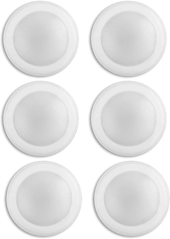 Photo 1 of (6 Pack) 7.5" Flush Mount Dimmable LED Disk Light, 15W (120W Equivalent), 120V, 5000K Bright White, White Trim, ETL Listed - Suitable for Wet Locations - 4/6" J-Box
