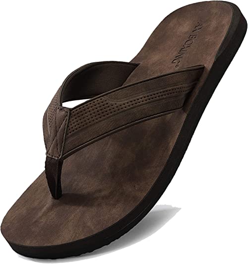 Photo 1 of AX BOXING Flip Flops Mens Thong Sandals Leather Casual Comfort Flat Slides Slippers. SIZE 11
