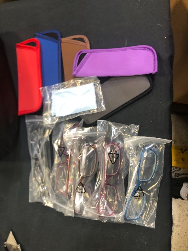 Photo 1 of 5 PAIR OF GLASSES WITH CASES WITH DIFFERENT COLORS 