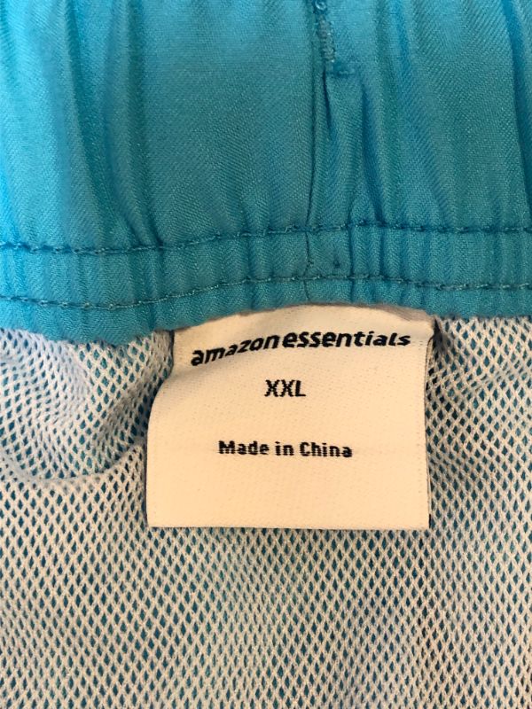 Photo 3 of Amazon Essentials Men's 9" Quick-Dry Swim Trunk AQUA BLUE
size XXL