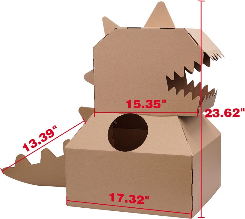 Photo 2 of AmazeFan Dinosaur Cardboard for Kids, 3D Graffiti Design for Kids, Handmade, Two Packs
