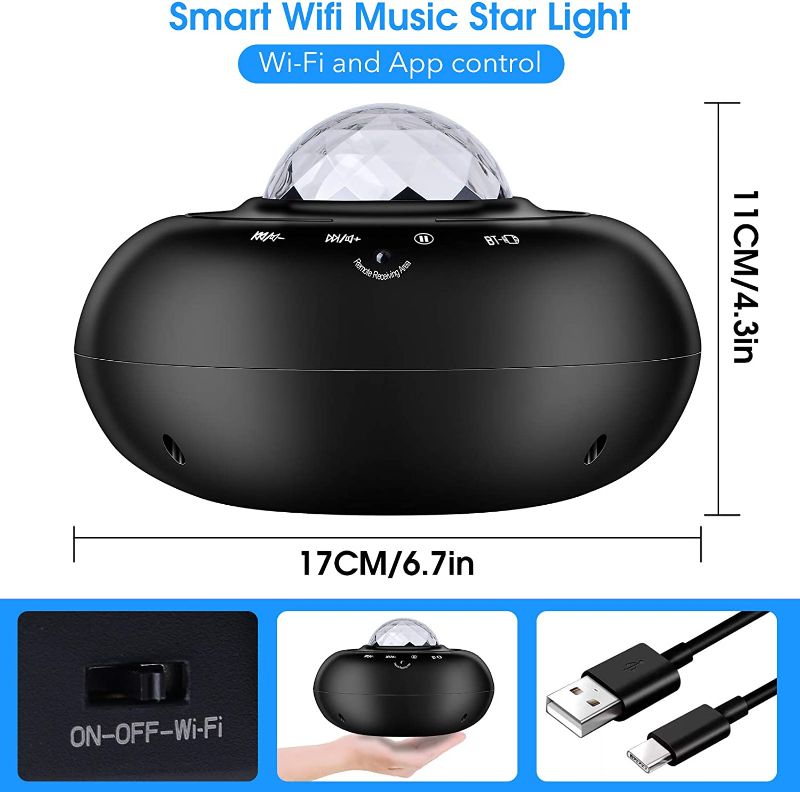 Photo 1 of Star Projector, Hangrui Galaxy Projector for Bedroom Music Bluetooth Speaker Voice Remote Control & Timer, Starry Night Light Projector for Kids Adults Gaming Room Home Theater Ceiling Room Decor
