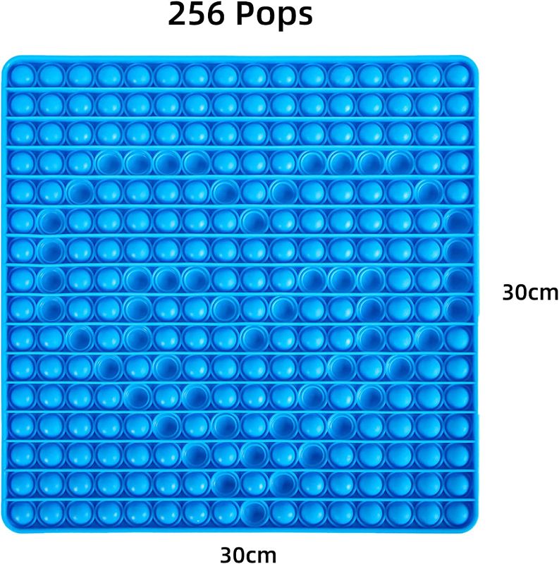 Photo 1 of 11.8inch PopIts Fidget Toys,256 Bubbles Anxiety Relief Fingertip Toy Early Education Brain Development Toy for Kids Boys Girls Party Favor Gifts
