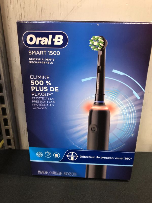 Photo 6 of Oral-B Smart 1500 Electric Rechargeable Toothbrush - Black (Brand new factory sealed)

