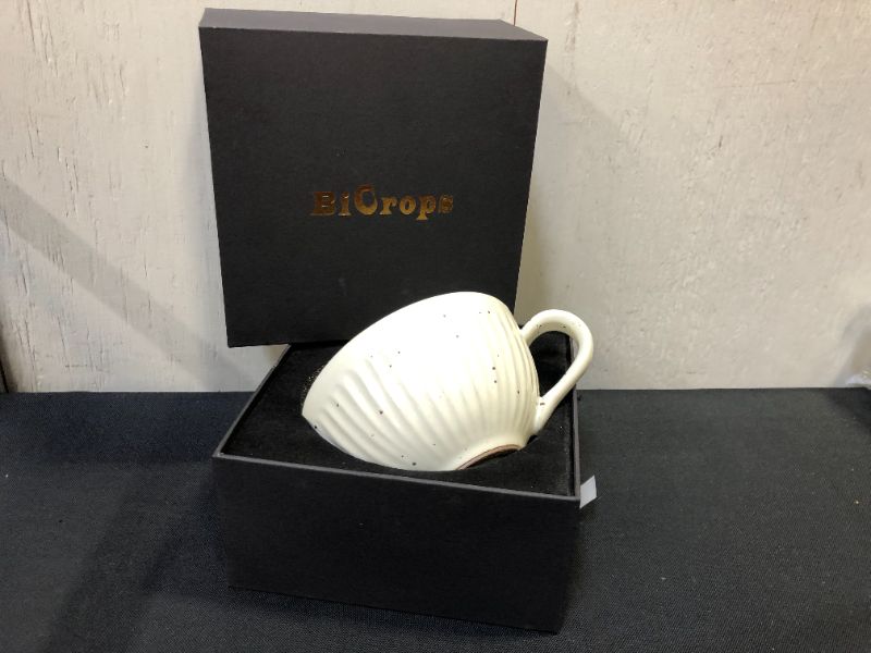 Photo 2 of Bicrops Ceramic Retro Shaving Bowl , Wide Mouth, Large Capacity Shaving Mug, Easier To Lather (Off-white)
