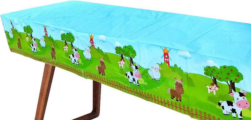 Photo 1 of 1Pack Of 2 Piece Deluxe Farm Animal Tablecloth, Farm Animal Party Supplies, Farm Animal Party Accessories, Farm Party Supplies, Barn Party Supplies
