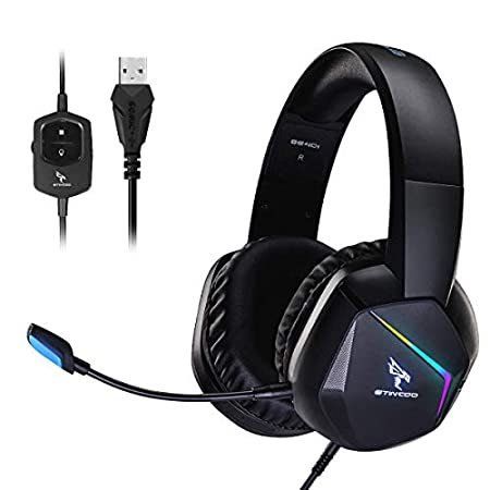 Photo 1 of EASARS Wired Gaming Headset for PC, PS5, PS4, USB Gaming Headphones with Detachable Microphone, 7.1 Surround Sound, RGB Lights PC Headset
