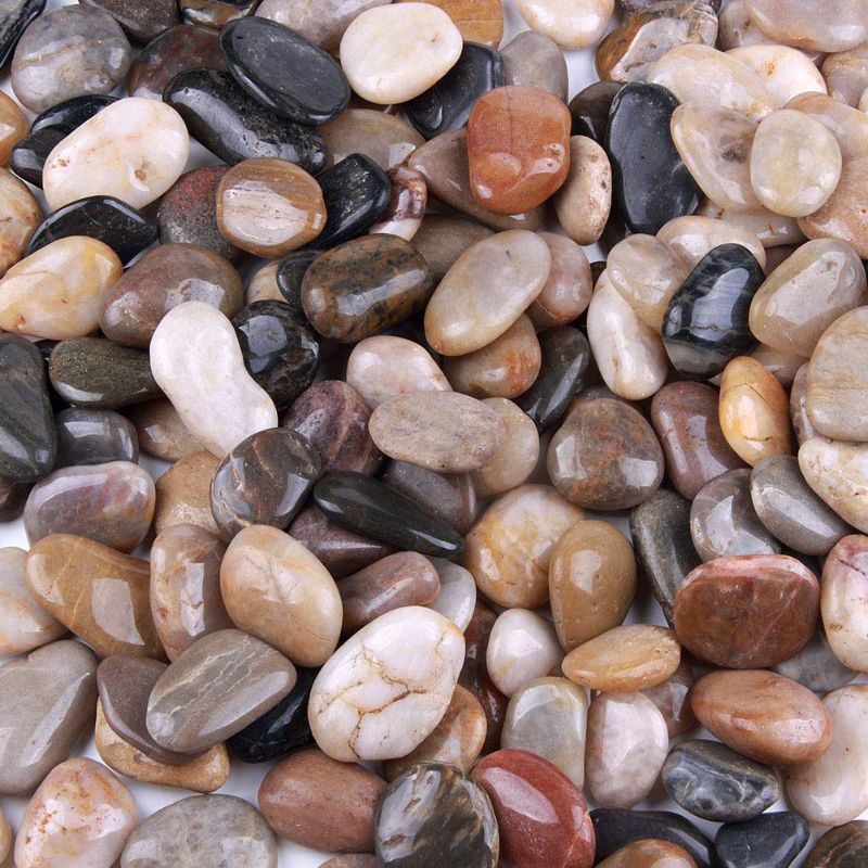 Photo 1 of 5 Pounds River Rocks, Pebbles, 1-2 Inches Garden Outdoor Decorative Stones, Natural Polished Mixed Color Stones
