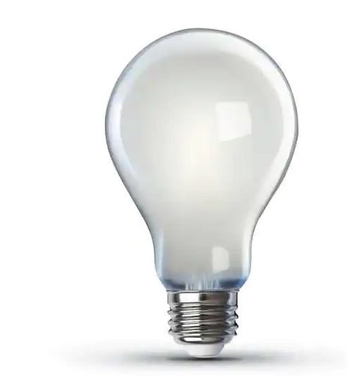 Photo 1 of 100-Watt Equivalent A21 Dimmable Filament CEC 90 CRI White Glass LED Light Bulb, Bright White 3000K (2-Pack)
