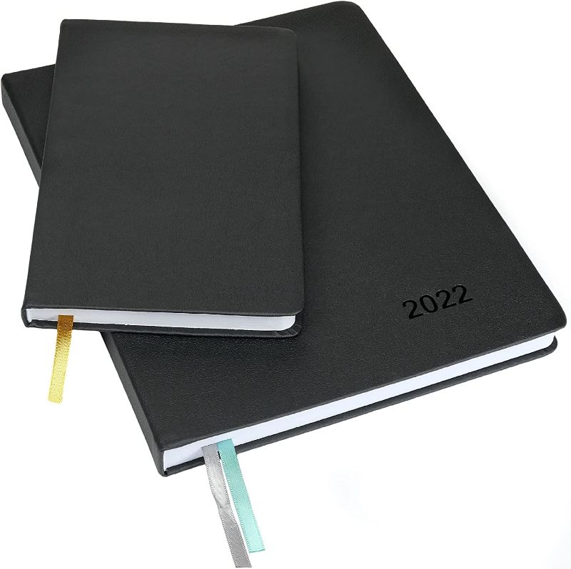 Photo 1 of 2022 Planner: Extra Thick Paper 8"x10" Resolute Planner with, 14 Months (November 2021 Through December 2022) Weekly Calendar/Weekly Planner Organizer with 5"x8" Journal (Black)
