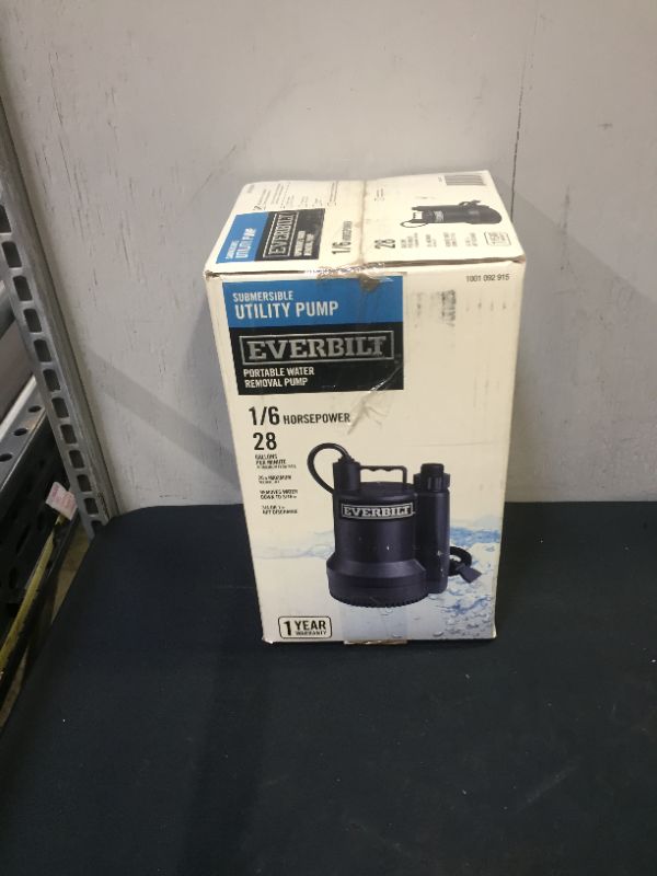 Photo 2 of 1/6 HP Plastic Submersible Utility Pump (USED)(DIRTY)