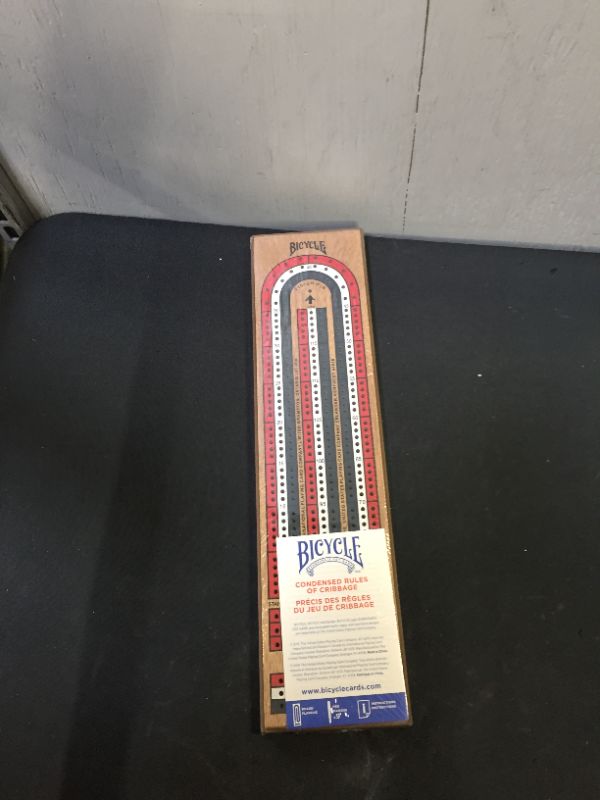 Photo 3 of Bicycle 3-Track Color Coded Wooden Cribbage Board Games
