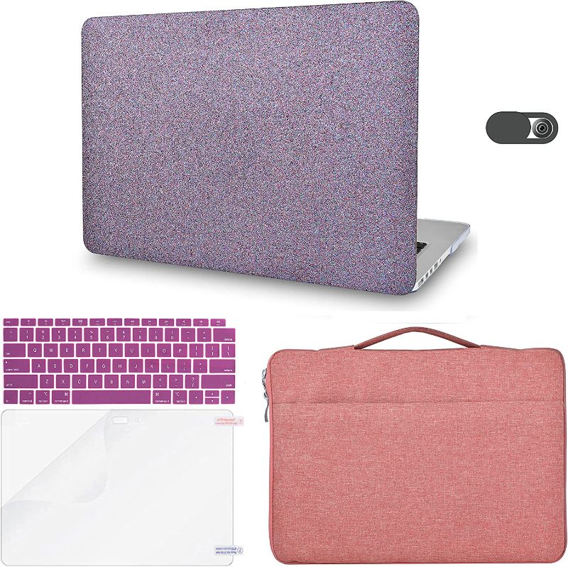 Photo 1 of  KECC Compatible with MacBook Pro 13 inch Case A2159 A1989 A1706 A1708 Touch Bar Plastic Hard Shell + Keyboard Cover + Sleeve Bag+ Screen Protector + Webcam Cover (Purple Sparkling)
