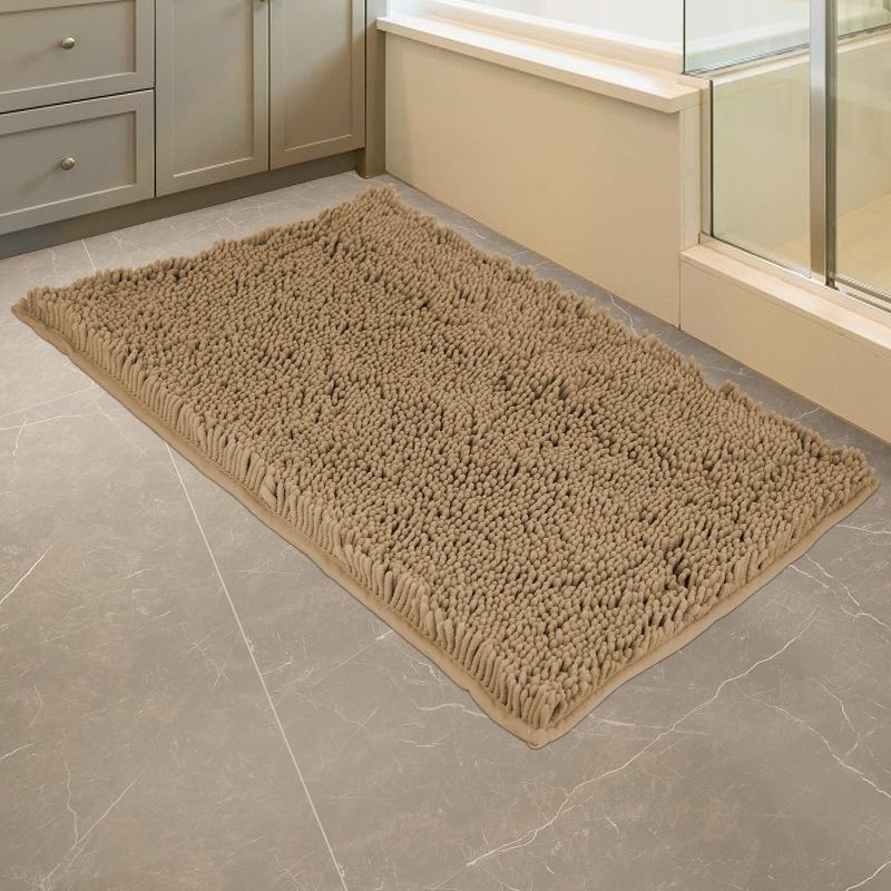 Photo 1 of Bathroom Rugs, Luxury Chenille Bath Mat, Extra Soft and Absorbent Bath Rugs, Bath Mats for Bathroom Non Slip, Machine Washable, Thick Plush Carpet for Indoor and Bathroom Floor, 32"x20" Beige
