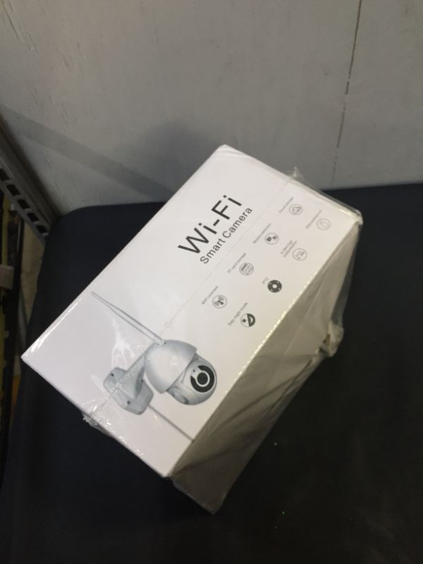 Photo 1 of 1080P WiFi/Wireless Pan Tilt Home Security Camera, Color Night Vision,Motion Detection, Cloud and Local Storage, Two Way Audio, Easy Set Up, Waterproof, for Outdoor/ Indoor Use
(FACTORY SEALED) BOX IS A BIT DAMAGED)