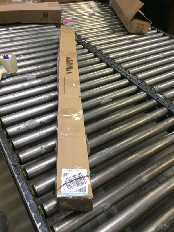 Photo 1 of KAMANINA 1 Inch Curtain Rod Single Drapery Rod 72 to 144 Inches (6-12 Feet), Twisted Cage Finials, Bronze. Box Packaging Damaged, Scratches and SCuffs on Metal, Box Packaging Damaged, Moderate Use
