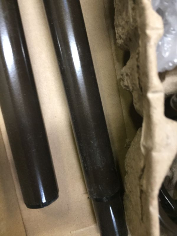 Photo 1 of KAMANINA 1 Inch Curtain Rod Single Drapery Rod 72 to 144 Inches (6-12 Feet), Twisted Cage Finials, Bronze. Box Packaging Damaged, Scratches and SCuffs on Metal, Box Packaging Damaged, Moderate Use
