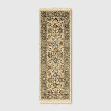 Photo 1 of 2'3"x7' Runner Persian Style with Fringe Border Woven Accent Rug Neutral. Minor Use