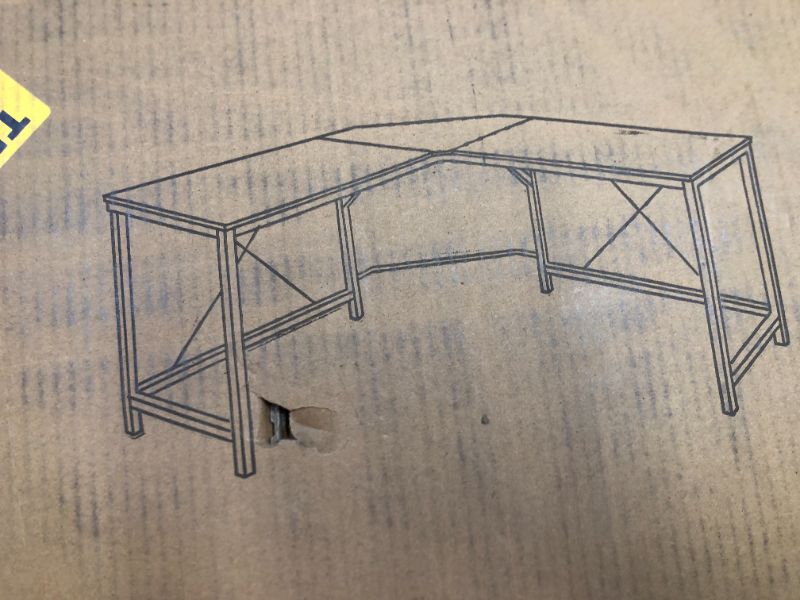 Photo 1 of WHITE L SHAPED DESK