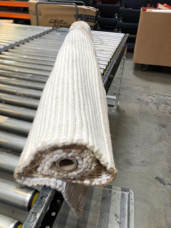 Photo 1 of 5'x7' Marina Striped Wool/Cotton Area Rug Cream - Threshold™ Designed with Studio McGee
