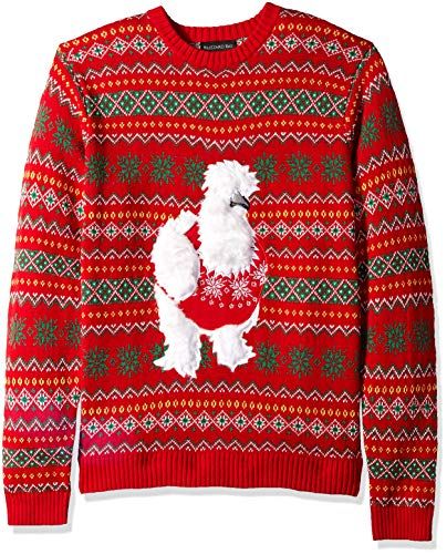 Photo 1 of Blizzard Bay Men's Fluffy Christmas Sweater Chicken Sweater, Red, Small


