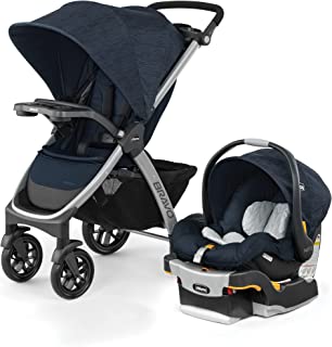 Photo 1 of Chicco Bravo 3-in-1 Trio Travel System, Bravo Quick-Fold Stroller with Top-Rated KeyFit 30 Infant Car Seat and Base, Car Seat and Stroller Combo | Brooklyn/Navy. Box Packaging Damaged, Item is New
