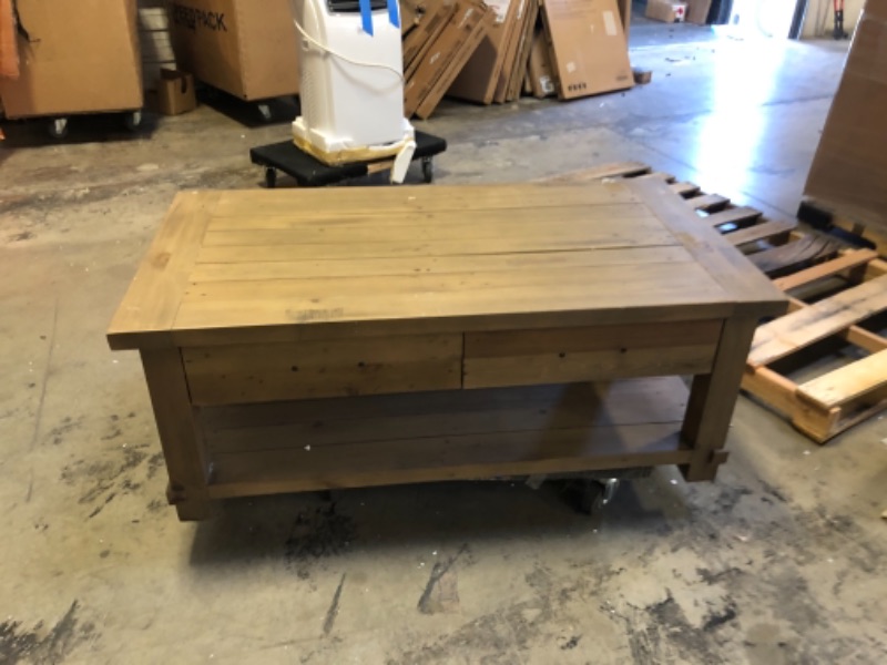 Photo 4 of 20Inch Tall, 27 inch wide, 51 inch long Coffee Table. Scratches and Scuffs, Wood Chips on Edges of Table.