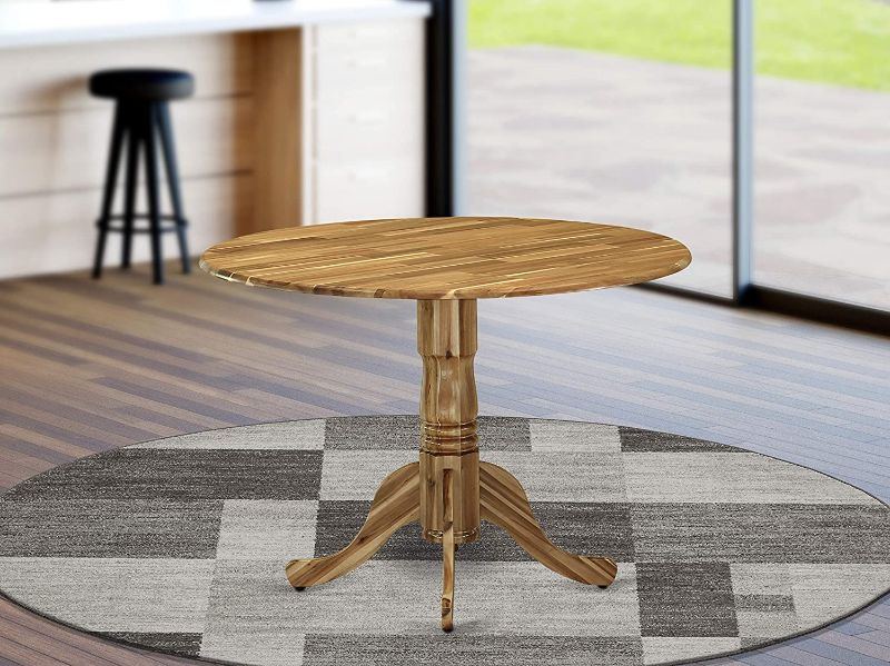 Photo 1 of East West Furniture DLT-ANA-TP Dublin Dining Table Made of Acacia Two 9 Inch Drop Leaves, 42 Inch Round, Wood Texture
Does Not Include Legs. Just the Table Top