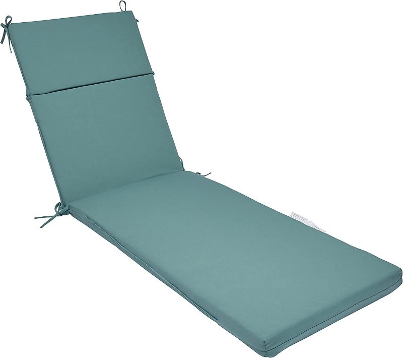 Photo 1 of Amazon Basics Outdoor Patio Lounger Cushion 72.5 x 21 x 3 Inches, Cyan Blue
