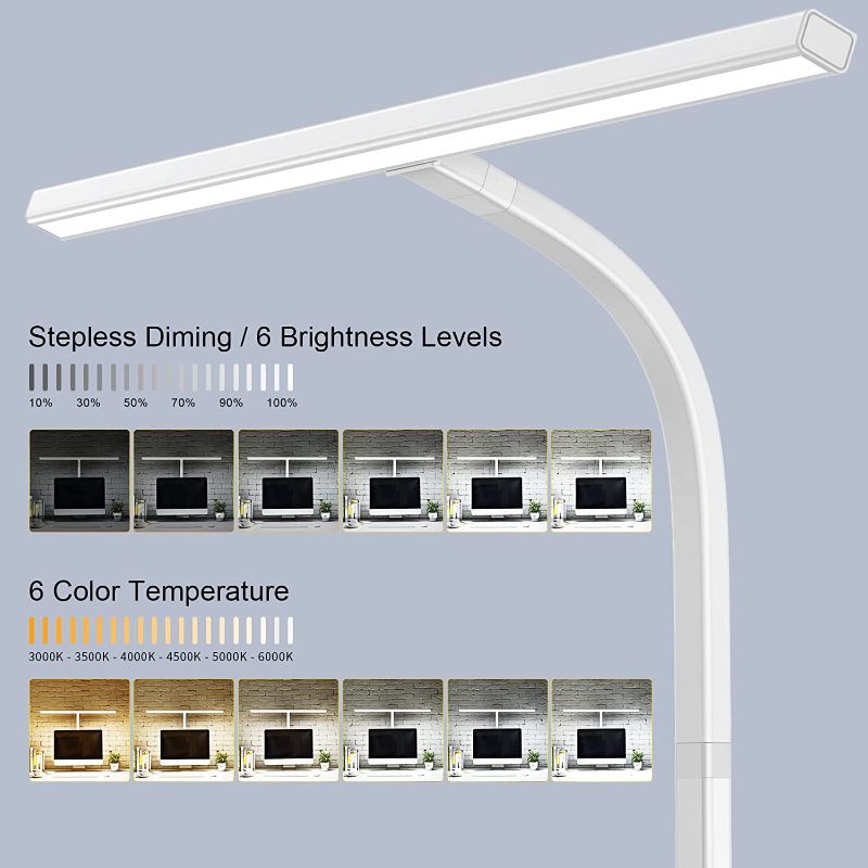Photo 1 of EppieBasic LED Desk Lamp, 24W Architect Clamp Task Table Lamp, Office Desk Lamp Super Bright Extra Wide Area Drafting Work Light,6 Color Modes and Stepless Dimming for Workbench, Reading, Monitor
