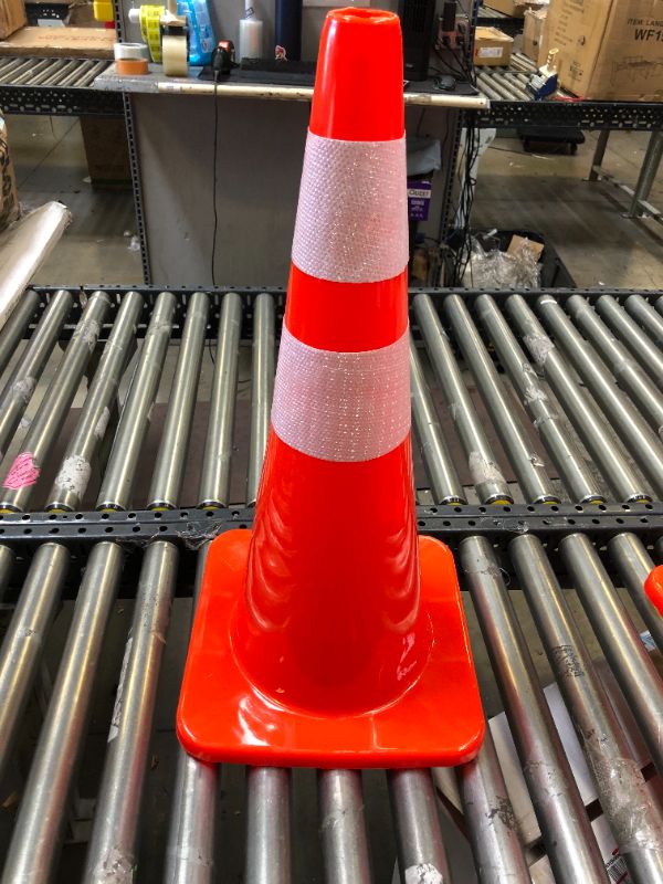 Photo 1 of 28" Traffic Cone Plastic Road Cone PVC Safety Road Parking ConeWeighted Hazard Cones Construction Cones Orange Field Marker Cone Parking Barrier Safety Cone Traffic Cone---NO BOX---DIRTY FROM EXPOSURE---
