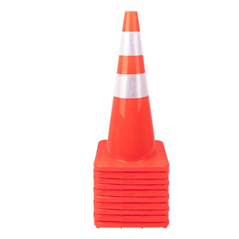 Photo 1 of 28" Traffic Cone Plastic Road Cone PVC Safety Road Parking ConeWeighted Hazard Cones Construction Cones Orange Field Marker Cone Parking Barrier Safety Cone Traffic Cone---NO BOX---DIRTY FROM EXPOSURE---
