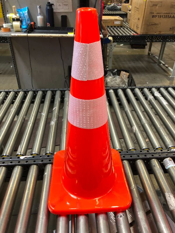 Photo 1 of 28" Traffic Cone Plastic Road Cone PVC Safety Road Parking ConeWeighted Hazard Cones Construction Cones Orange Field Marker Cone Parking Barrier Safety Cone Traffic Cone---NO BOX---DIRTY FROM EXPOSURE---
